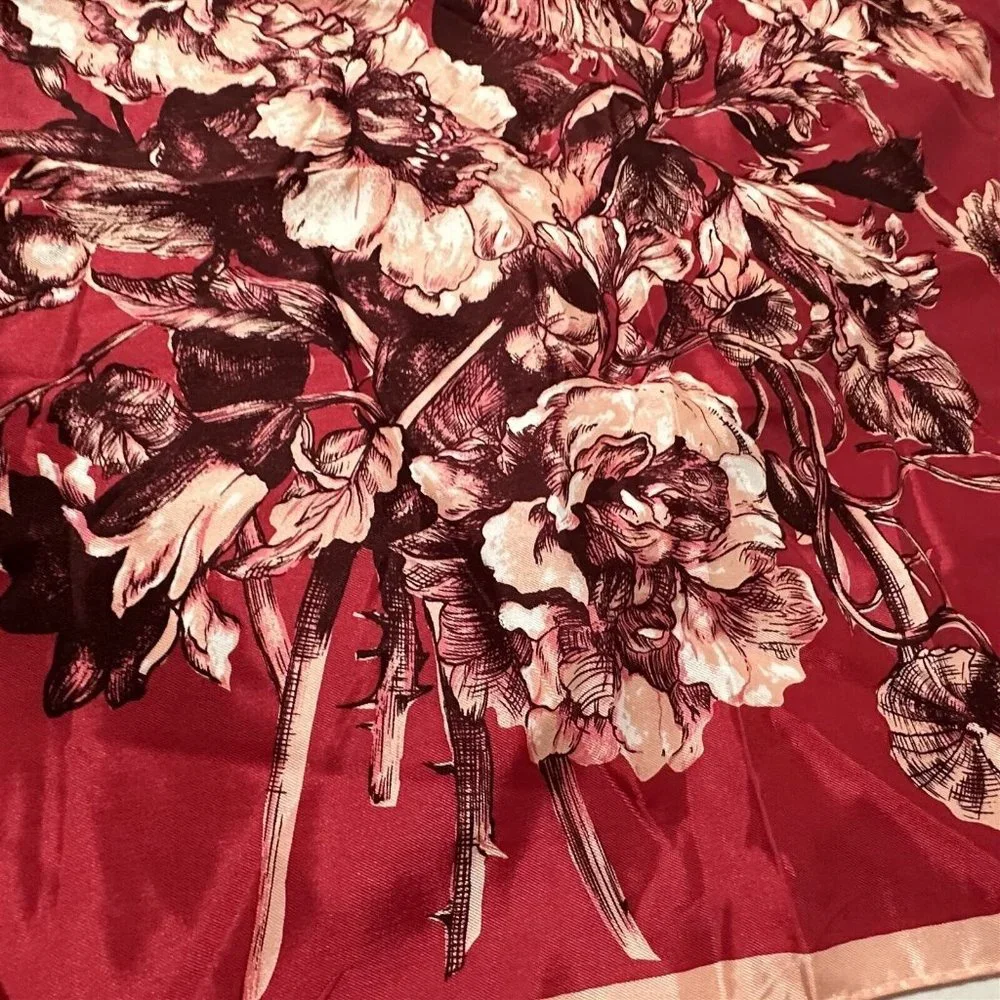 Vintage Paoli Acetate Scarf Japan Pink Purple Burgundy Square